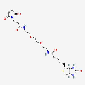 N-(2-(2-(2-(3-(2,5-Dioxo-2,5-dihydro-1H-pyrrol-1-yl)propanamido)ethoxy)ethoxy)ethyl)-5-((3aS,4S,6aR)-2-oxohexahydro-1H-thieno[3,4-d]imidazol-4-yl)pentanamide chemical structure (CAS 305372-39-8)