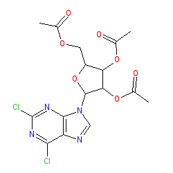 (2R,3R,4R,5R)-2-(Acetoxymethyl)-5-(2,6-dichloro-9H-purin-9-yl)tetrahydrofuran-3,4-diyl diacetate chemical structure (CAS 3056-18-6)