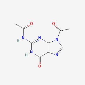 N-(9-Acetyl-6-oxo-6,9-dihydro-1H-purin-2-yl)acetamide chemical structure (CAS 3056-33-5)