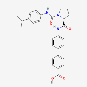 (R)-4'-(1-((4-Isopropylphenyl)carbamoyl)pyrrolidine-2-carboxamido)-[1,1'-biphenyl]-4-carboxylic acid chemical structure (CAS 3059496-70-4)