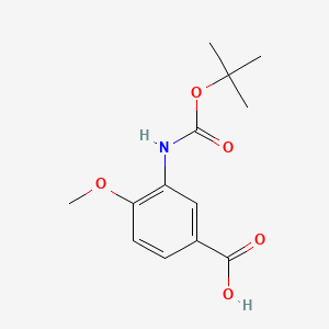 3-((tert-Butoxycarbonyl)amino)-4-methoxybenzoic acid chemical structure (CAS 306937-12-2)