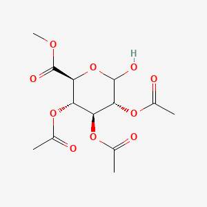 (3R,4S,5S,6S)-2-Hydroxy-6-(methoxycarbonyl)tetrahydro-2H-pyran-3,4,5-triyl triacetate chemical structure (CAS 3082-95-9)