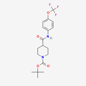tert-Butyl 4-((4-(trifluoromethoxy)phenyl)carbamoyl)piperidine-1-carboxylate chemical structure (CAS 308830-70-8)