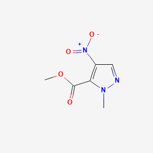 Methyl 1-methyl-4-nitro-1H-pyrazole-5-carboxylate chemical structure (CAS 309740-49-6)