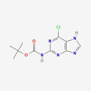 tert-Butyl (6-chloro-9H-purin-2-yl)carbamate chemical structure (CAS 309947-89-5)