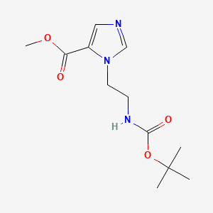 Methyl 1-(2-((tert-butoxycarbonyl)amino)ethyl)-1H-imidazole-5-carboxylate chemical structure (CAS 3099580-84-1)