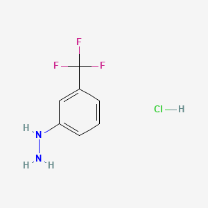 (3-(Trifluoromethyl)phenyl)hydrazine hydrochloride chemical structure (CAS 3107-33-3)