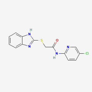 2-((1H-Benzo[d]imidazol-2-yl)thio)-N-(5-chloropyridin-2-yl)acetamide chemical structure (CAS 311787-85-6)