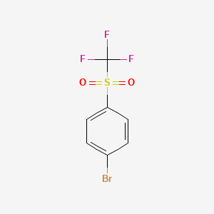 1-Bromo-4-((trifluoromethyl)sulfonyl)benzene chemical structure (CAS 312-20-9)