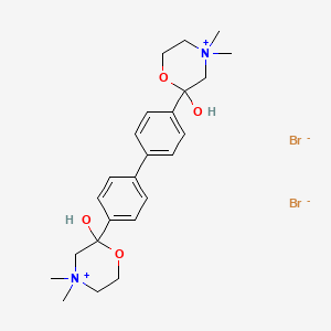 2,2'-([1,1'-Biphenyl]-4,4'-diyl)bis(2-hydroxy-4,4-dimethylmorpholin-4-ium) bromide chemical structure (CAS 312-45-8)
