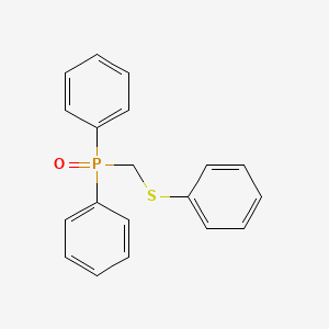 Diphenyl((phenylthio)methyl)phosphine oxide chemical structure (CAS 31238-57-0)