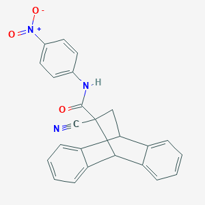 11-Cyano-N-(4-nitrophenyl)-9,10-dihydro-9,10-ethanoanthracene-11-carboxamide chemical structure (CAS 312505-69-4)