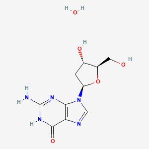 2-Amino-9-((2R,4S,5R)-4-hydroxy-5-(hydroxymethyl)tetrahydrofuran-2-yl)-1,9-dihydro-6H-purin-6-one hydrate chemical structure (CAS 312693-72-4)