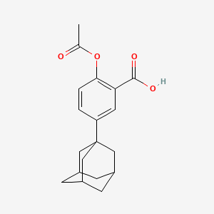 2-Acetoxy-5-(adamantan-1-yl)benzoic acid chemical structure (CAS 312747-77-6)