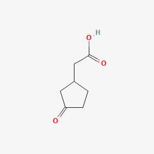 2-(3-Oxocyclopentyl)acetic acid chemical structure (CAS 3128-05-0)