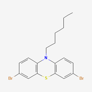 3,7-Dibromo-10-hexyl-10H-phenothiazine chemical structure (CAS 312924-93-9)