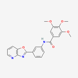 3,4,5-Trimethoxy-N-(3-(oxazolo[4,5-b]pyridin-2-yl)phenyl)benzamide chemical structure (CAS 312943-99-0)