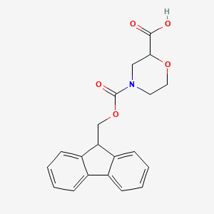 4-(((9H-Fluoren-9-yl)methoxy)carbonyl)morpholine-2-carboxylic acid chemical structure (CAS 312965-04-1)