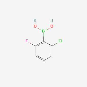 (2-Chloro-6-fluorophenyl)boronic acid chemical structure (CAS 313545-32-3)