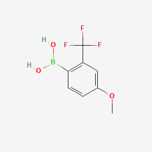 (4-Methoxy-2-(trifluoromethyl)phenyl)boronic acid chemical structure (CAS 313546-16-6)