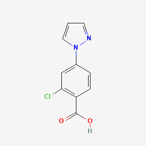 2-Chloro-4-(1H-pyrazol-1-yl)benzoic acid chemical structure (CAS 313674-12-3)