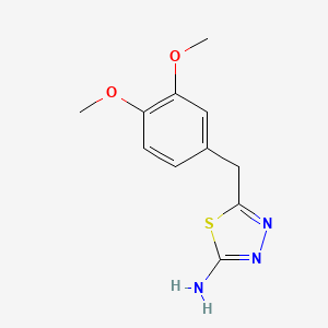 5-(3,4-Dimethoxybenzyl)-1,3,4-thiadiazol-2-amine chemical structure (CAS 313957-85-6)
