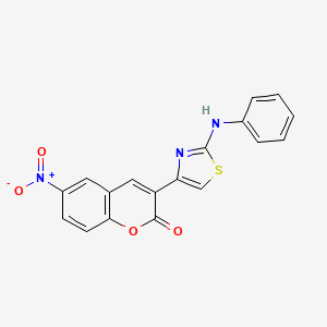 6-Nitro-3-(2-(phenylamino)thiazol-4-yl)-2H-chromen-2-one chemical structure (CAS 313985-59-0)