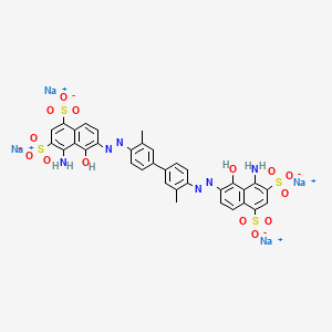 Sodium 6,6'-((3,3'-dimethyl-[1,1'-biphenyl]-4,4'-diyl)bis(diazene-2,1-diyl))bis(4-amino-5-hydroxynaphthalene-1,3-disulfonate) chemical structure (CAS 314-13-6)