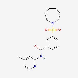 3-(Azepan-1-ylsulfonyl)-N-(4-methylpyridin-2-yl)benzamide chemical structure (CAS 314043-73-7)