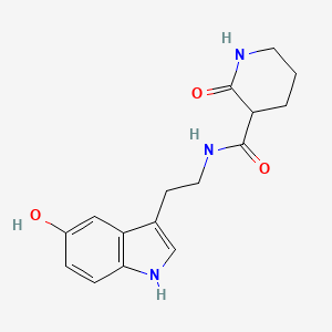 N-(2-(5-Hydroxy-1H-indol-3-yl)ethyl)-2-oxopiperidine-3-carboxamide chemical structure (CAS 314054-36-9)