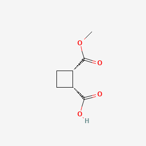 cis-2-(Methoxycarbonyl)cyclobutanecarboxylic acid chemical structure (CAS 31420-52-7)