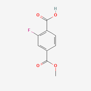 2-fluoro-4-(methoxycarbonyl)benzoic acid chemical structure (CAS 314241-04-8)