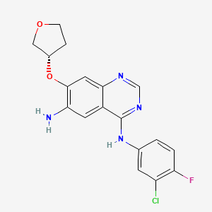 (S)-N4-(3-Chloro-4-fluorophenyl)-7-((tetrahydrofuran-3-yl)oxy)quinazoline-4,6-diamine chemical structure (CAS 314771-76-1)