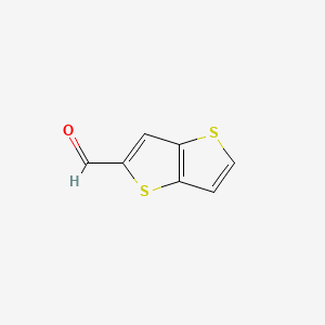 Thieno[3,2-b]thiophene-2-carbaldehyde chemical structure (CAS 31486-86-9)