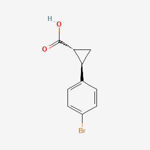 (1R,2R)-2-(4-Bromophenyl)cyclopropane-1-carboxylic acid chemical structure (CAS 31501-85-6)