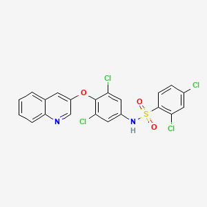 2,4-Dichloro-N-(3,5-dichloro-4-(quinolin-3-yloxy)phenyl)benzenesulfonamide chemical structure (CAS 315224-26-1)