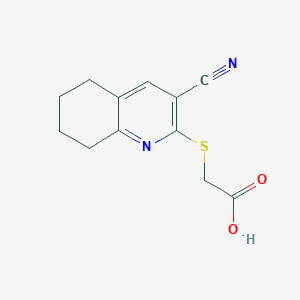 2-((3-Cyano-5,6,7,8-tetrahydroquinolin-2-yl)thio)acetic acid chemical structure (CAS 315248-96-5)