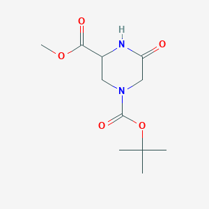1-tert-Butyl 3-methyl 5-oxopiperazine-1,3-dicarboxylate chemical structure (CAS 315493-43-7)