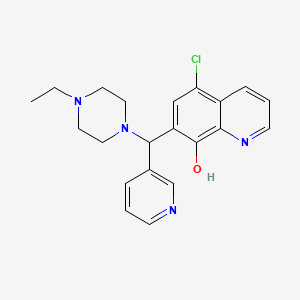 5-Chloro-7-((4-ethylpiperazin-1-yl)(pyridin-3-yl)methyl)quinolin-8-ol chemical structure (CAS 315698-07-8)