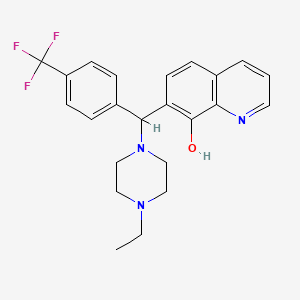 7-((4-Ethylpiperazin-1-yl)(4-(trifluoromethyl)phenyl)methyl)quinolin-8-ol chemical structure (CAS 315698-17-0)