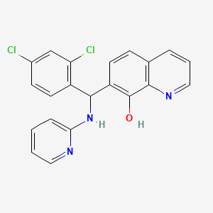 7-((2,4-Dichlorophenyl)(pyridin-2-ylamino)methyl)quinolin-8-ol chemical structure (CAS 315698-29-4)