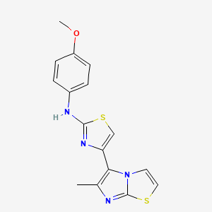 N-(4-Methoxyphenyl)-4-(6-methylimidazo[2,1-b]thiazol-5-yl)thiazol-2-amine chemical structure (CAS 315703-81-2)