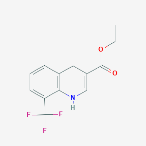 Ethyl 8-(trifluoromethyl)-1,4-dihydroquinoline-3-carboxylate chemical structure (CAS 31602-18-3)