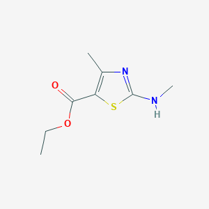 Ethyl 4-methyl-2-(methylamino)thiazole-5-carboxylate chemical structure (CAS 3161-68-0)
