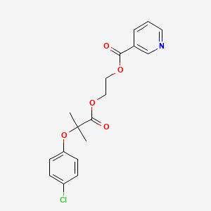 2-((2-(4-Chlorophenoxy)-2-methylpropanoyl)oxy)ethyl nicotinate chemical structure (CAS 31637-97-5)
