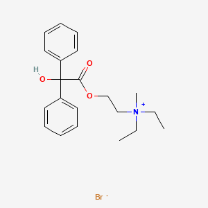 N,N-Diethyl-2-(2-hydroxy-2,2-diphenylacetoxy)-N-methylethanaminium bromide chemical structure (CAS 3166-62-9)