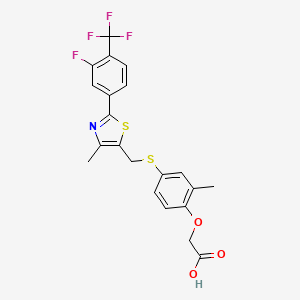 2-(4-(((2-(3-Fluoro-4-(trifluoromethyl)phenyl)-4-methylthiazol-5-yl)methyl)thio)-2-methylphenoxy)acetic acid chemical structure (CAS 317318-84-6)