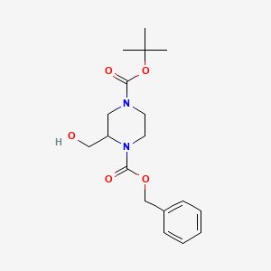 1-Benzyl 4-tert-butyl 2-(hydroxymethyl)piperazine-1,4-dicarboxylate chemical structure (CAS 317365-33-6)