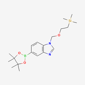 5-(4,4,5,5-Tetramethyl-1,3,2-dioxaborolan-2-yl)-1-((2-(trimethylsilyl)ethoxy)methyl)-1H-benzo[d]Imidazole chemical structure (CAS 317830-46-9)