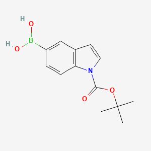 (1-(tert-Butoxycarbonyl)-1H-indol-5-yl)boronic acid chemical structure (CAS 317830-84-5)